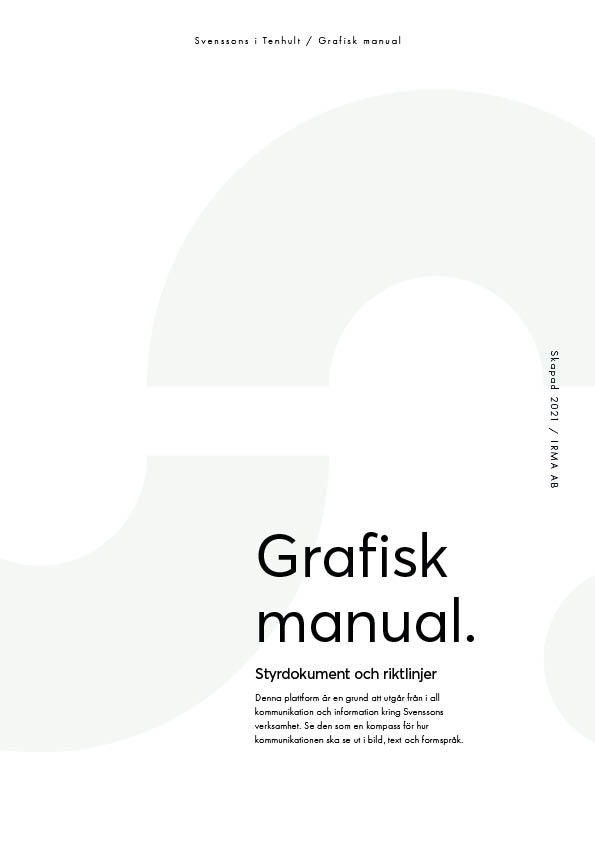 Grafisk manual framtagen av IRMA för Svenssons